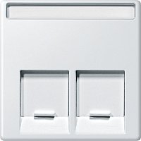 Лицевая панель Schneider Electric Merten System M для 2-м. розетки RJ45+RJ45 полярно-белый